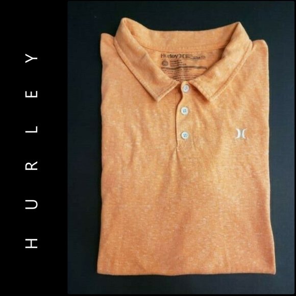 Hurley Men Short Sleeve Polo Shirt Size XL Orange - Picture 7 of 8